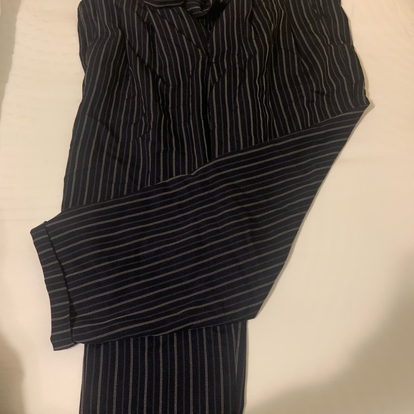 Navy blue stripped flared pants - Picture 1 of 6